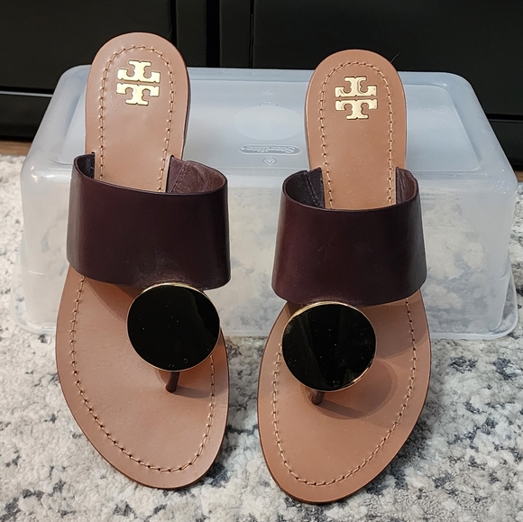 Tory Burch Patos Disk Sandal - Brown leather - Picture 2 of 9